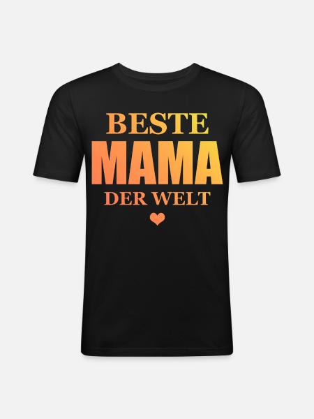 Beste Mama Der Welt - Männer Slim Fit T-Shirt - Schwarz