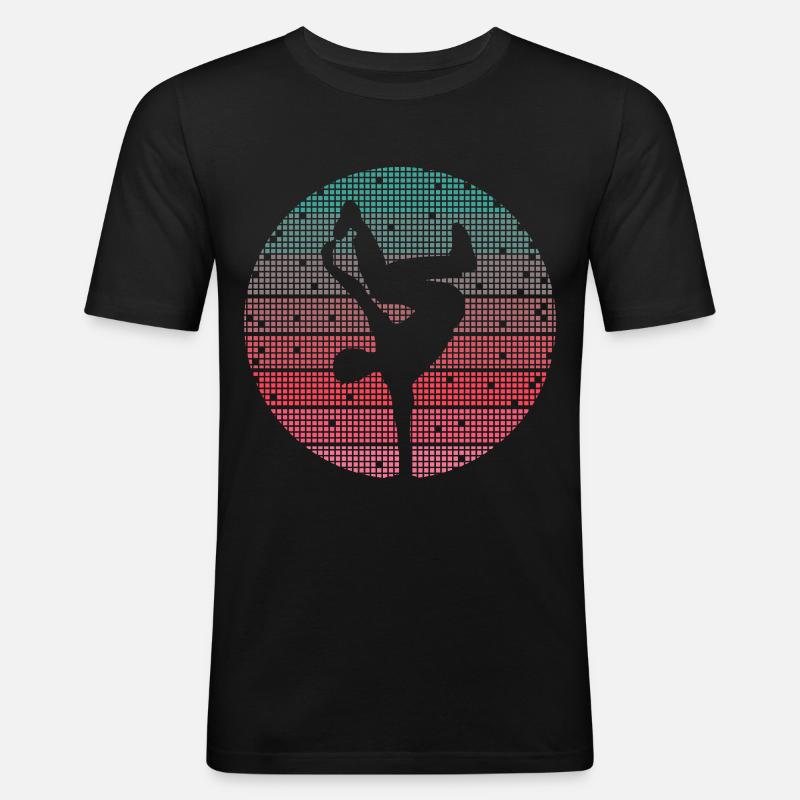 Breakdance Danse Breakdancer Breakdancer Rétro Breakdancer - T-shirt près du corps Homme - noir