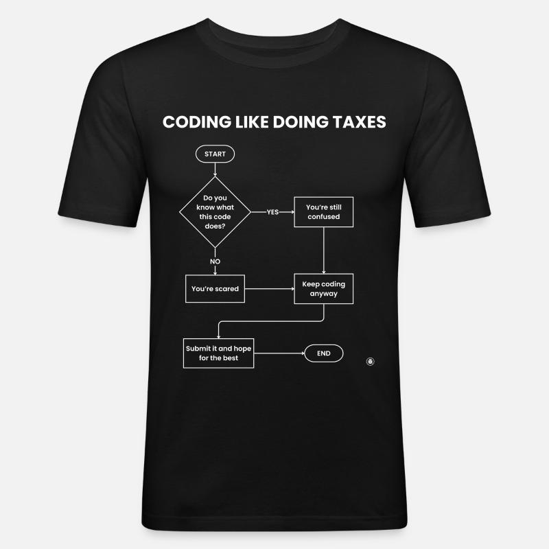 Codierung wie Steuererklärung – Hope Gift einreichen - Männer Slim Fit T-Shirt - Schwarz