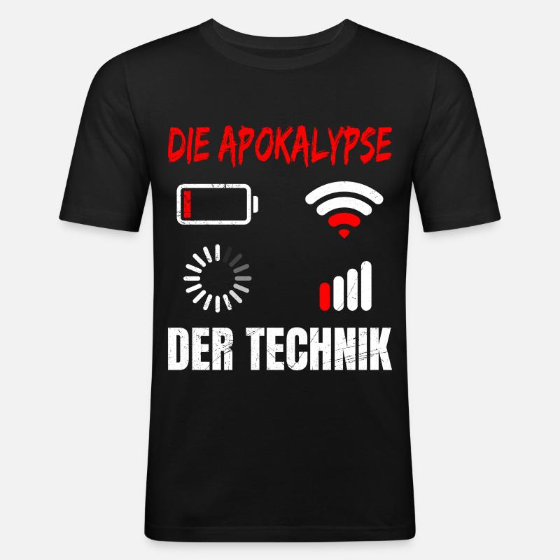 Coder L’APOCALYPSE DE LA TECHNOLOGIE DRÔLE - T-shirt près du corps Homme - noir