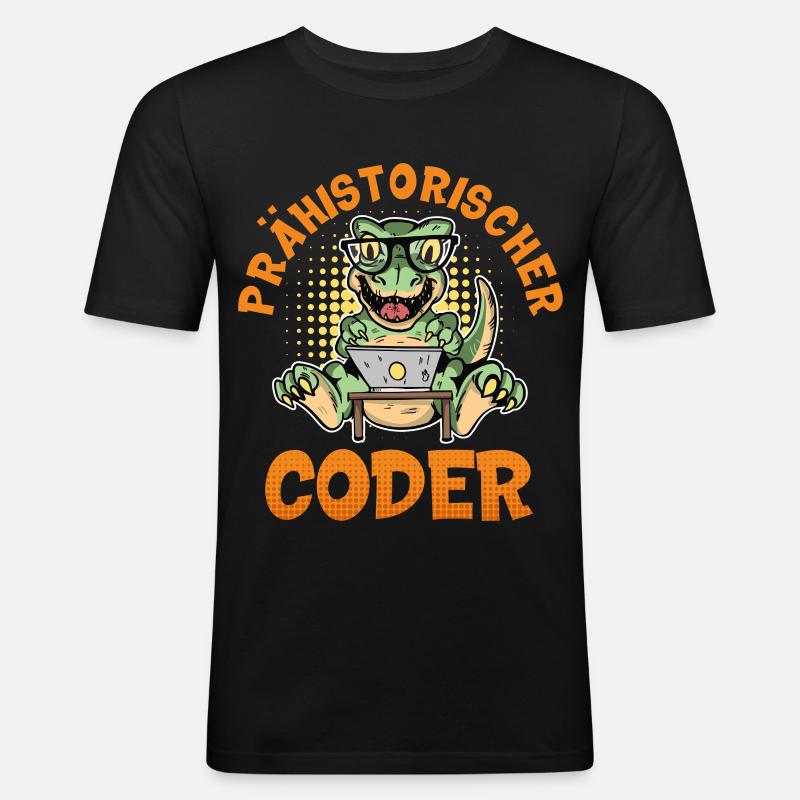 Programmation PRÉHISTORIQUE : Divertissement du CODER - T-shirt près du corps Homme - noir