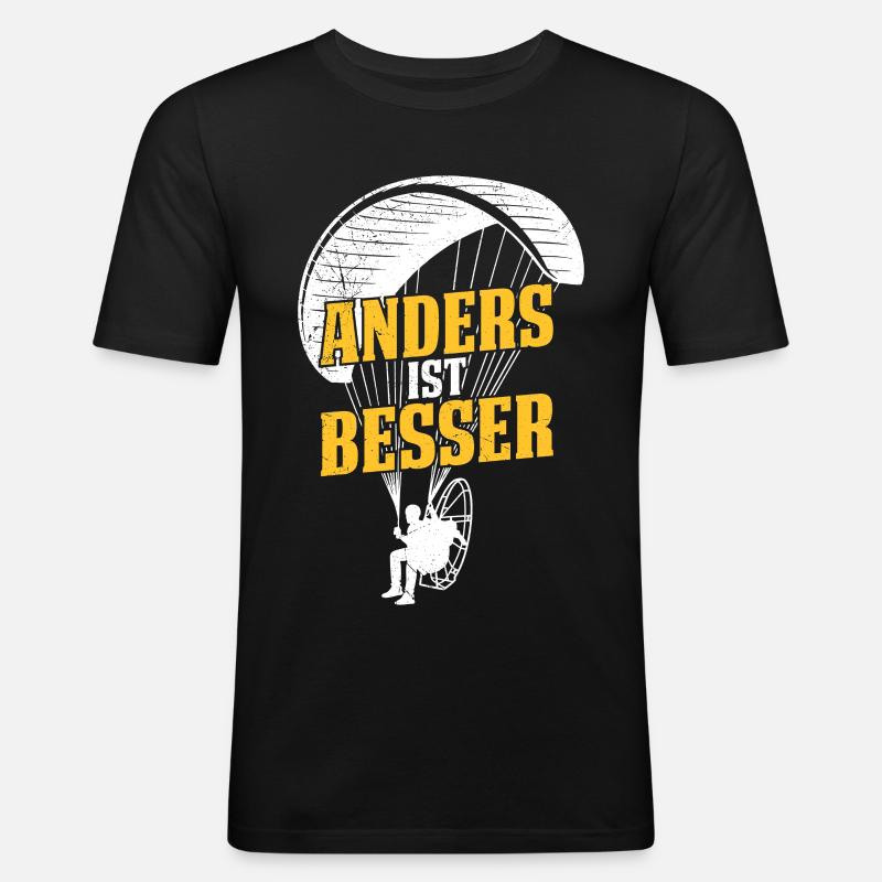 Paraglider DIFFERENT IS BETTER Fun - Men's Slim Fit T-Shirt - black