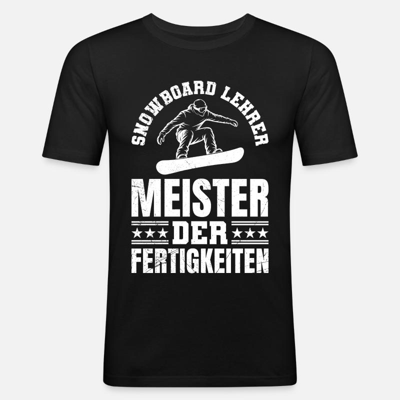 Snowboarder SNOWBOARD INSTRUCTOR MASTER - Men's Slim Fit T-Shirt - black
