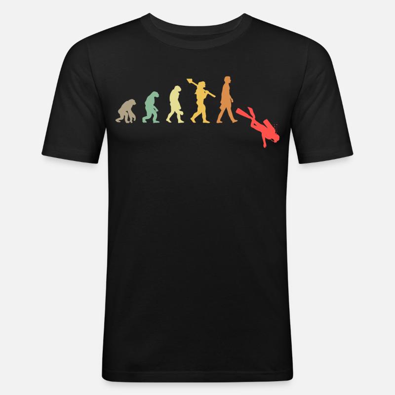Evolution Tauchen Scuba Diver - Männer Slim Fit T-Shirt - Schwarz