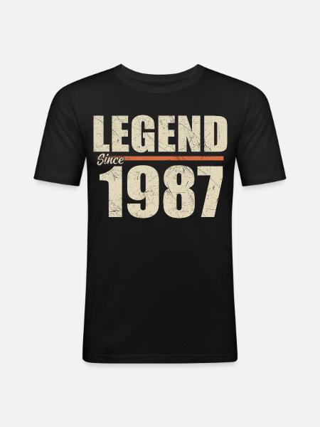 Birthday 1987 | Legend since 1987 - Men's Slim Fit T-Shirt - black