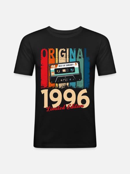 Cassette du 30e anniversaire janvier 1996 - T-shirt près du corps Homme - noir