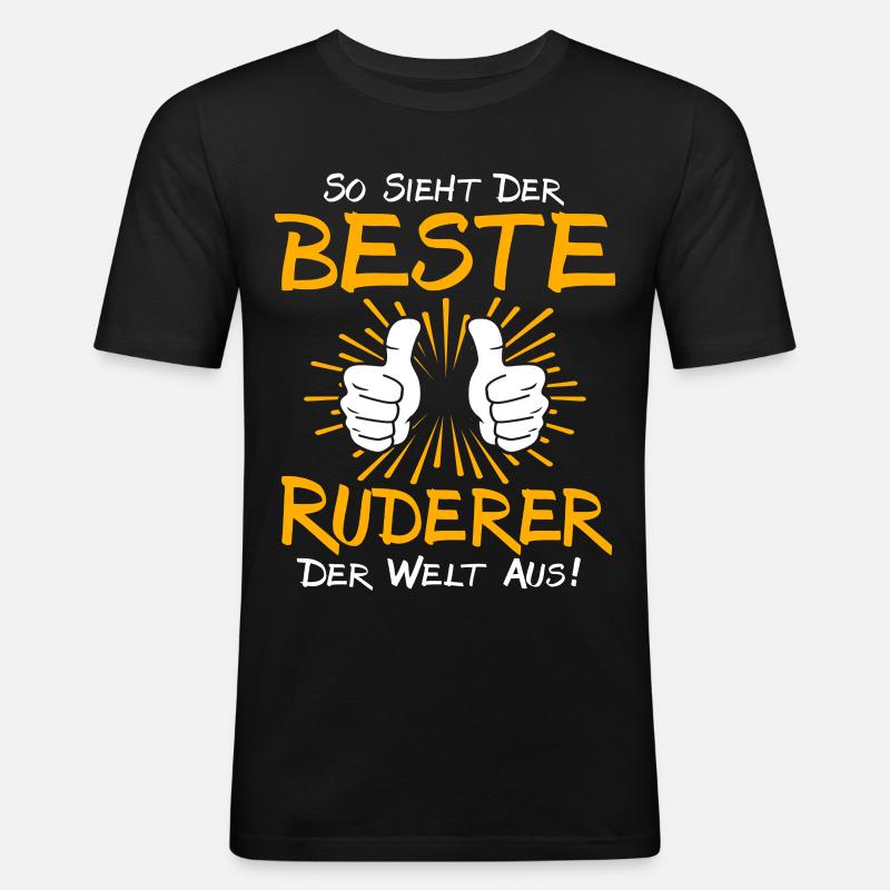 Ruderer Geschenkidee - Männer Slim Fit T-Shirt - Schwarz