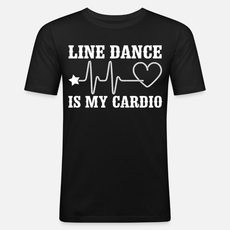 Line Dance Cardio Statement - Männer Slim Fit T-Shirt - Schwarz