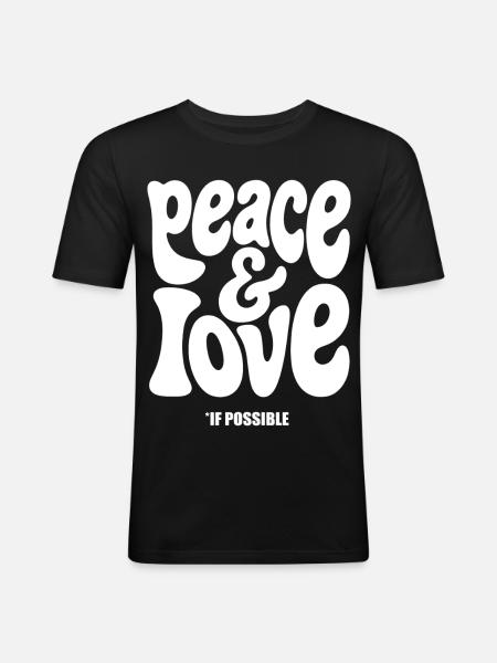 PEACE LOVE #2 - let's talk - Men's Slim Fit T-Shirt - black