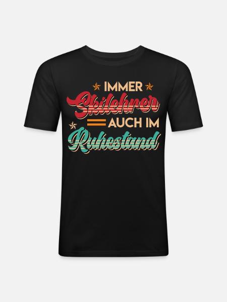 Pension ALWAYS A RETIRED SKIER - Men's Slim Fit T-Shirt - black