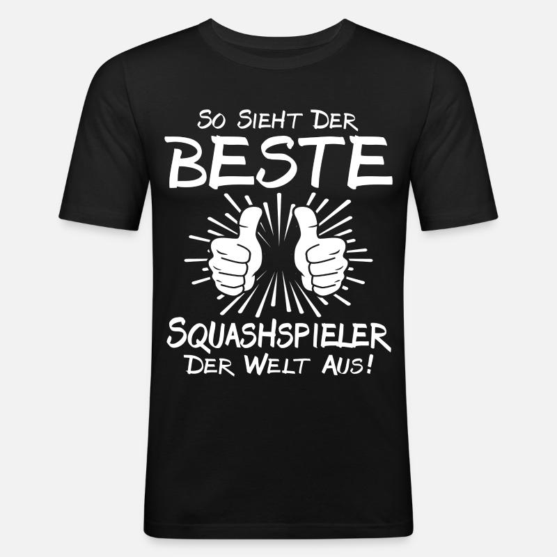 Bester Squashspieler - Männer Slim Fit T-Shirt - Schwarz
