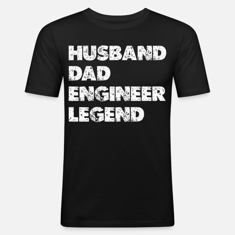 Husband Dad Engineer Legend - Männer Slim Fit T-Shirt - Schwarz
