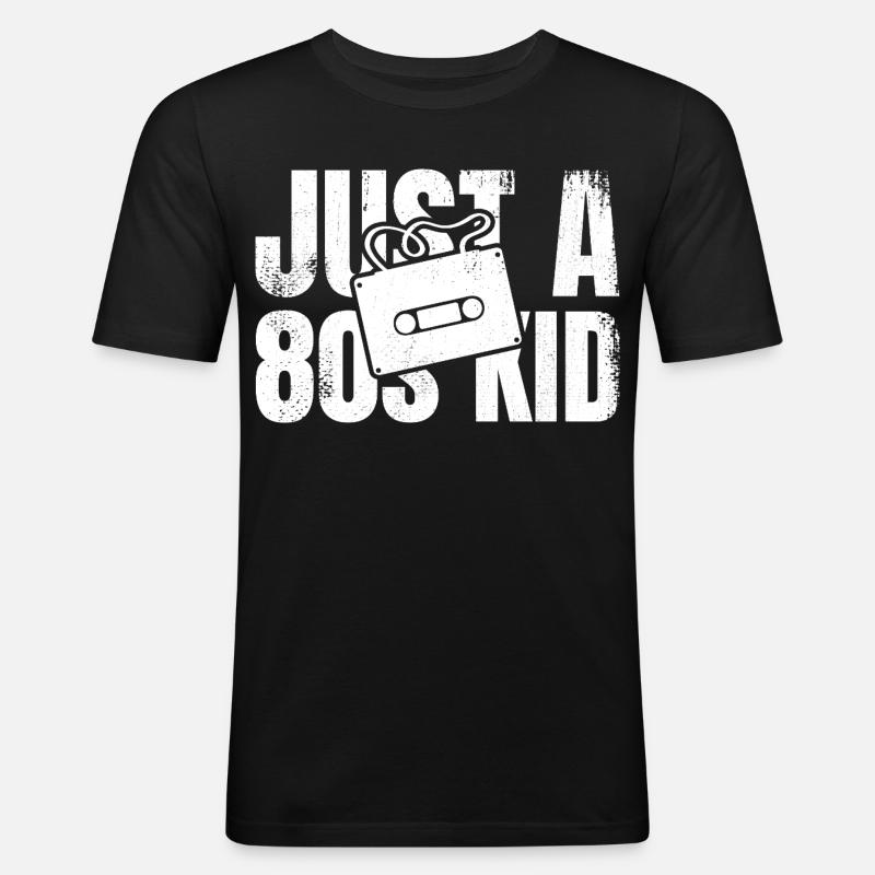 Nur ein 80er Jahre Kind - Männer Slim Fit T-Shirt - Schwarz