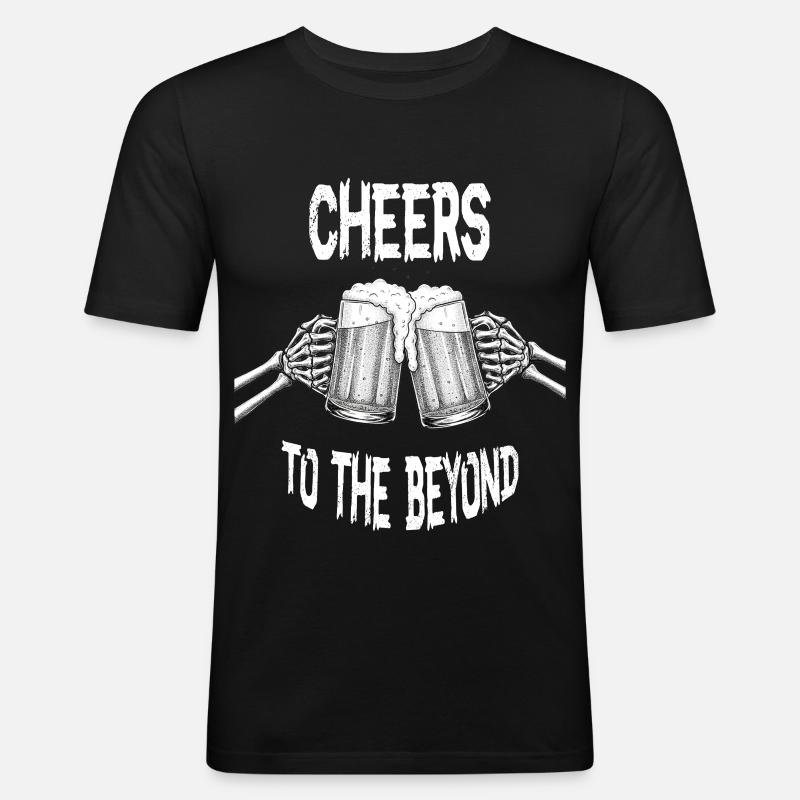 Stoß ins Jenseits - Männer Slim Fit T-Shirt - Schwarz