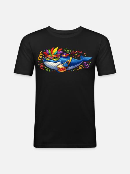 Karnewal Karneval Fasching Geschenk - Männer Slim Fit T-Shirt - Schwarz