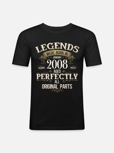 18th Birthday Legend January 2008 - Men's Slim Fit T-Shirt - black