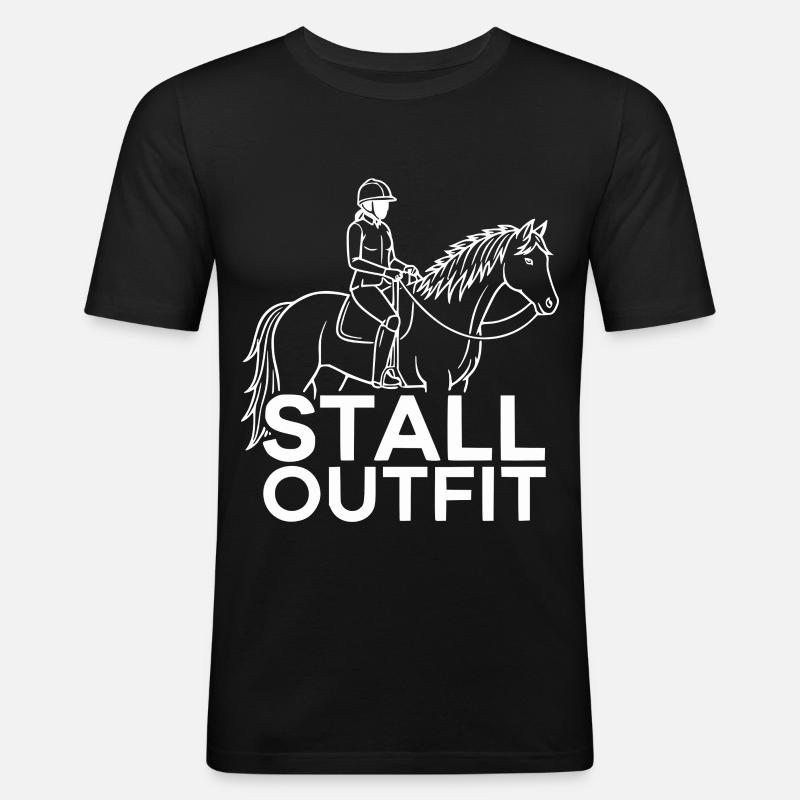 Équipe d’écurie de cavalier à cheval - T-shirt près du corps Homme - noir