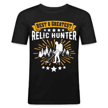 Recherche de reliques du Chercheur de Reliques - T-shirt près du corps Homme - noir - Devant - Nik (191cm)