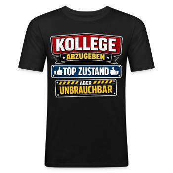 Collègue à abandonner Condition maximale inutilisable - T-shirt près du corps Homme - noir - Devant - Nik (191cm)