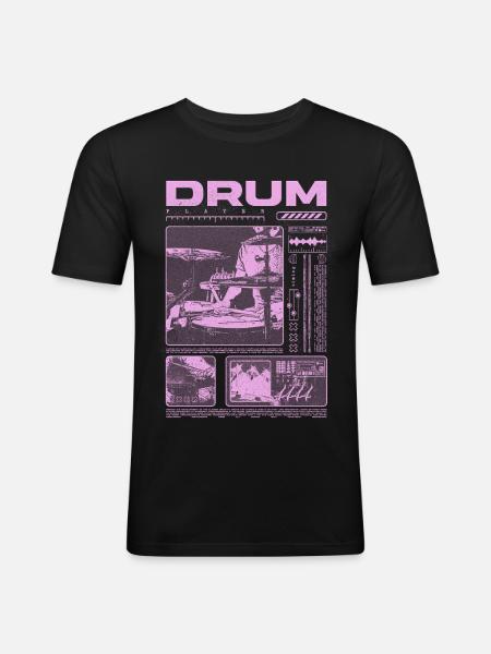 Rock Drummer Drum Player Streetwear - Men's Slim Fit T-Shirt - black
