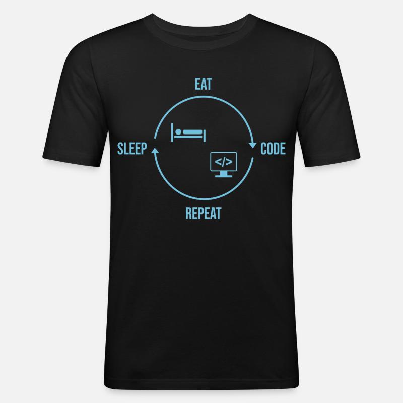 Eat Sleep Code Repeat - Programmer Cycle - Men's Slim Fit T-Shirt - black