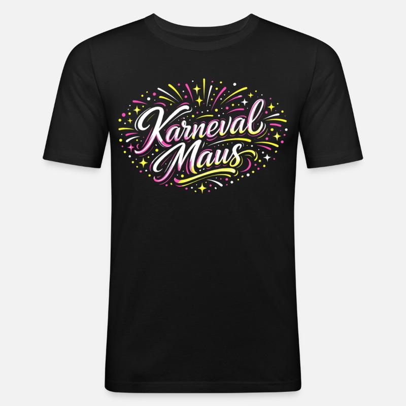 Kölner Karnevalsmaus Alaaf Lustig Fasching Geschen - Männer Slim Fit T-Shirt - Schwarz