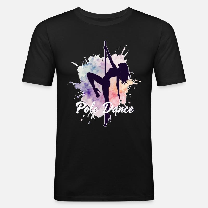 Pole Dance Poledancerinnen Aquarell stark Geschenk - Männer Slim Fit T-Shirt - Schwarz