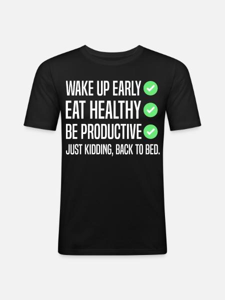 Funny New Year's Resolution - Men's Slim Fit T-Shirt - black