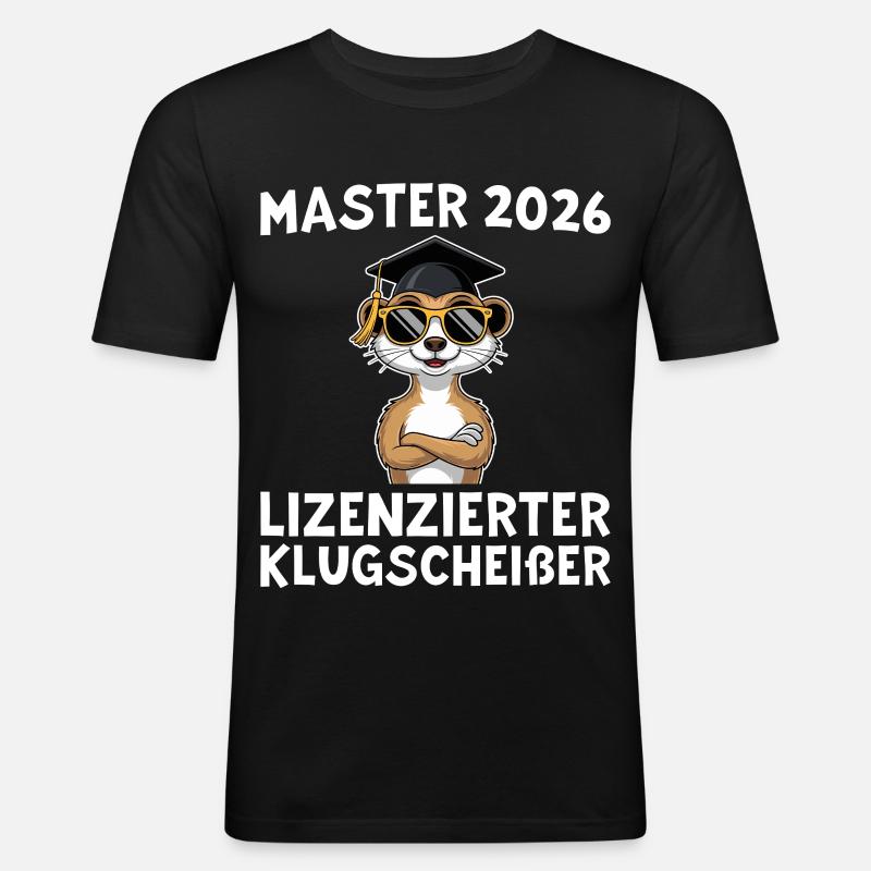 Abschlussprüfung 2026 Mastertitel Geschenkidee - Männer Slim Fit T-Shirt - Schwarz