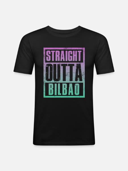 Straight outta Bilbao - Men's Slim Fit T-Shirt - black