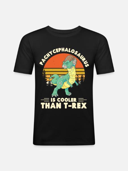 Pachycephalosaurus Costume Paleontologist Dinosaur - Men's Slim Fit T-Shirt - black