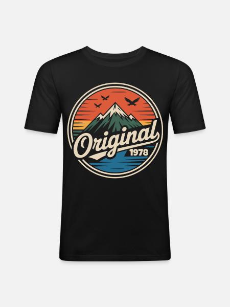 Originales Retro-Jubiläum von 1978 - Männer Slim Fit T-Shirt - Schwarz
