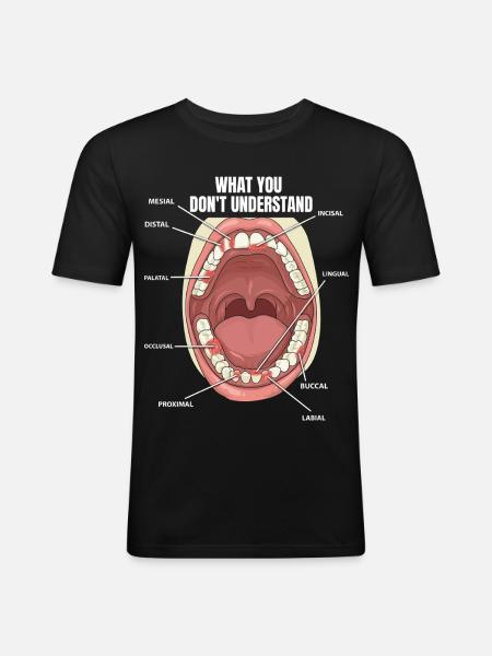 Teeth Surfaces Dental Assistant Dentist - Men's Slim Fit T-Shirt - black