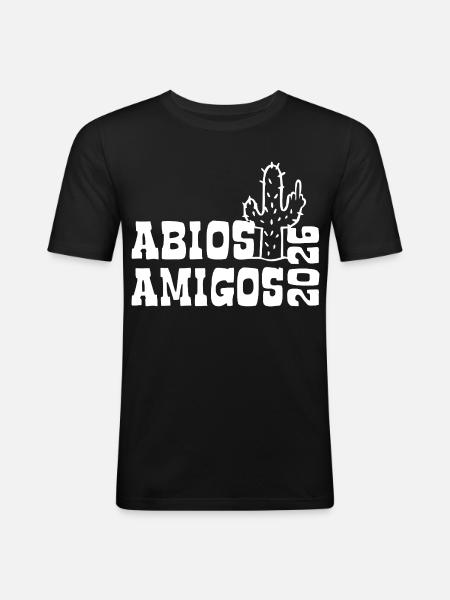 Abios Amigos 2026 - Abitur - Cactus Gift - Men's Slim Fit T-Shirt - black