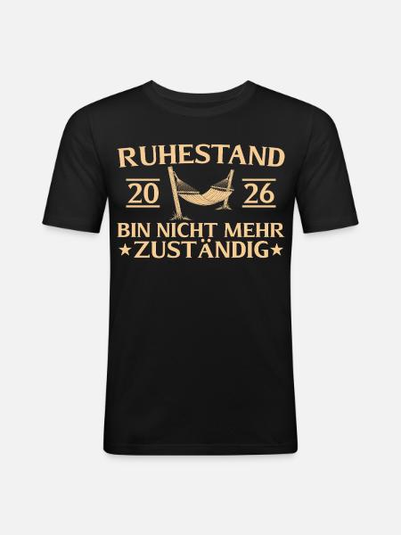 Ruhestand 2026 Abschiedsgeschenk Rente - Männer Slim Fit T-Shirt - Schwarz