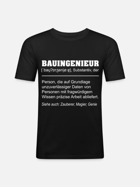Civil Engineer Definition Funny - Men's Slim Fit T-Shirt - black