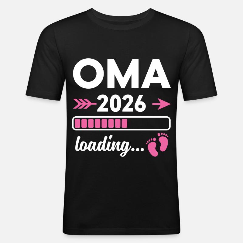 Oma 2026 Loading - Männer Slim Fit T-Shirt - Schwarz