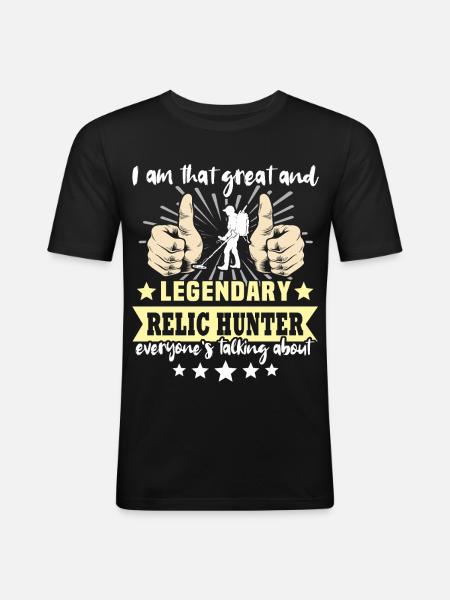 Reliktesucher Metalldetektor - Männer Slim Fit T-Shirt - Schwarz