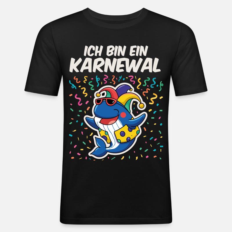 Ich bin ein Karneval - Männer Slim Fit T-Shirt - Schwarz