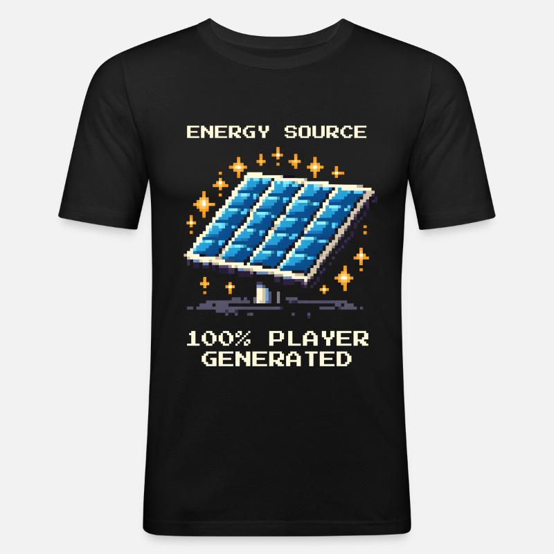 Solarenergie | Offgrid & Selbstversorgung - Männer Slim Fit T-Shirt - Schwarz