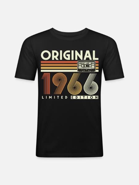 Vintage 1966 Vintage 60-års fødselsdag Retro - Herre Slim Fit T-Shirt - sort