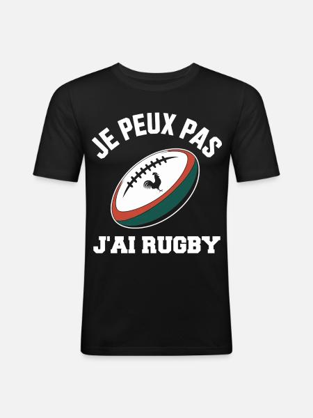 I can't I have rugby - Men's Slim Fit T-Shirt - black