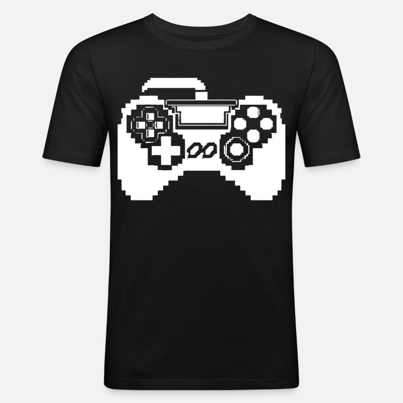 Game Controller Pixel Graphics - Men's Slim Fit T-Shirt - black