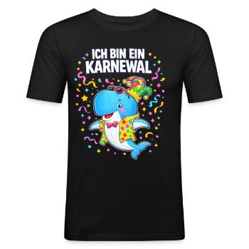 Kölner Karneval Fasching Fasnacht Karnewal - Männer Slim Fit T-Shirt - Schwarz - Vorne - Nik (191cm)