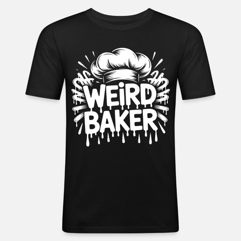 Weird Baker - Männer Slim Fit T-Shirt - Schwarz
