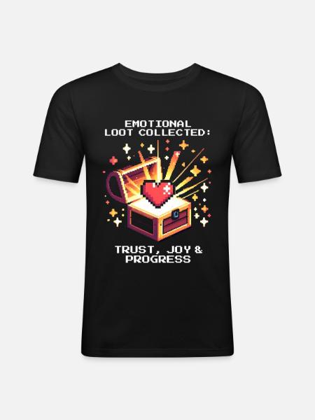 Butin émotionnel | Progrès en travail social - T-shirt près du corps Homme - noir