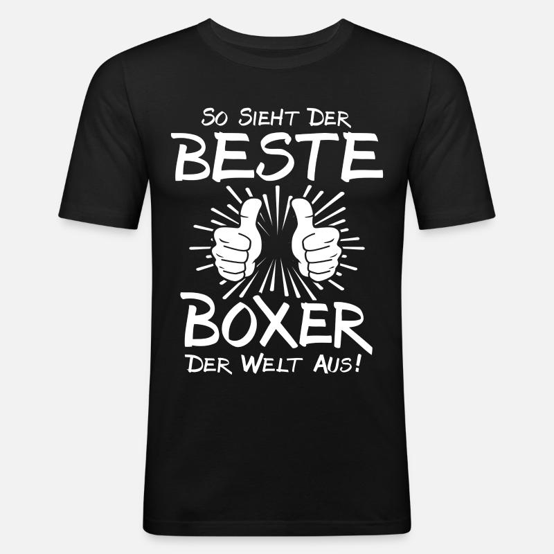 Bester Boxer - Männer Slim Fit T-Shirt - Schwarz