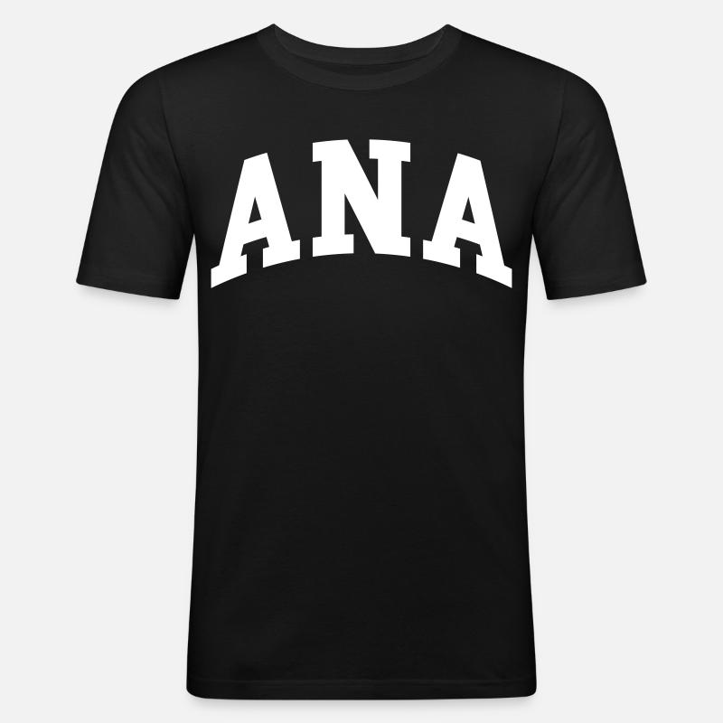 Ana - Männer Slim Fit T-Shirt - Schwarz