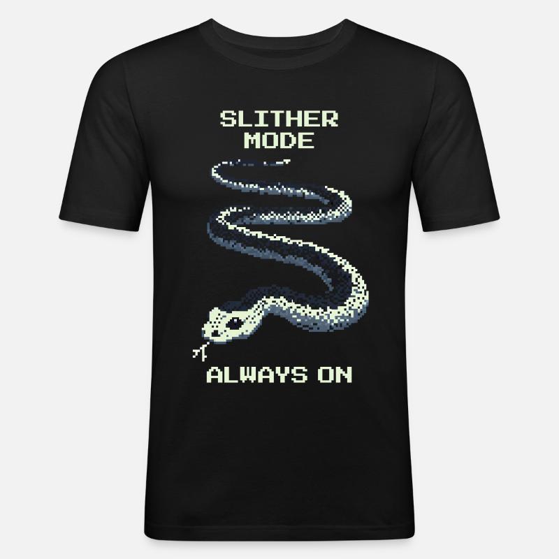 Slither Mode immer an | Schlange Mindset - Männer Slim Fit T-Shirt - Schwarz