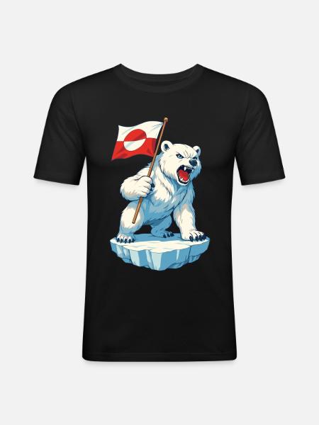 Grønlands flag Grønland er ikke til salg - Herre Slim Fit T-Shirt - sort
